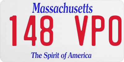 MA license plate 148VP0
