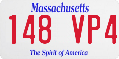 MA license plate 148VP4