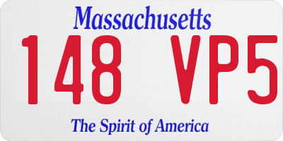 MA license plate 148VP5