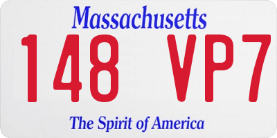 MA license plate 148VP7
