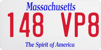 MA license plate 148VP8