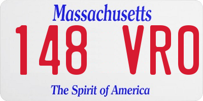 MA license plate 148VR0