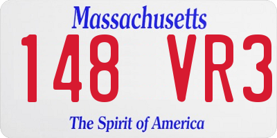 MA license plate 148VR3