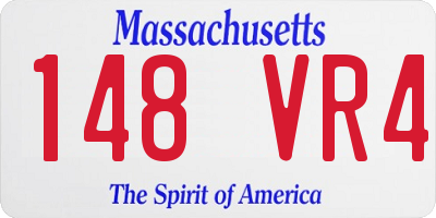 MA license plate 148VR4
