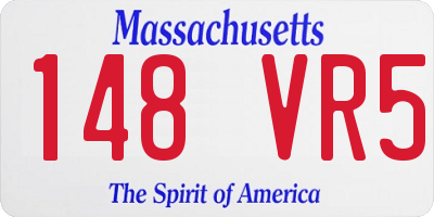 MA license plate 148VR5