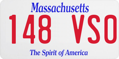 MA license plate 148VS0