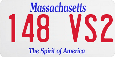 MA license plate 148VS2