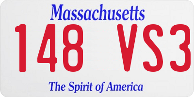 MA license plate 148VS3