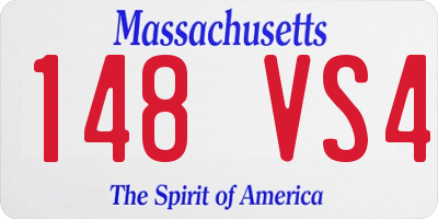 MA license plate 148VS4