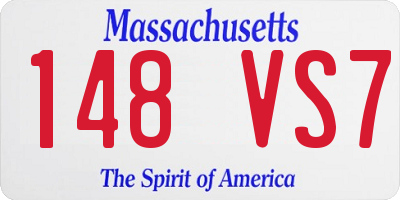 MA license plate 148VS7