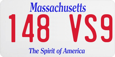 MA license plate 148VS9