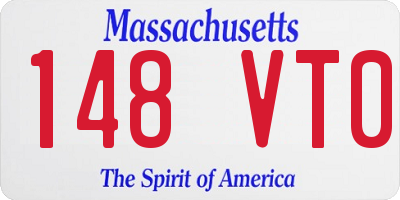 MA license plate 148VT0