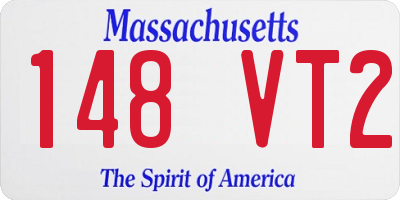 MA license plate 148VT2