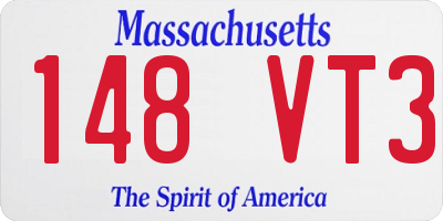 MA license plate 148VT3