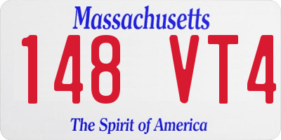 MA license plate 148VT4