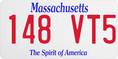 MA license plate 148VT5
