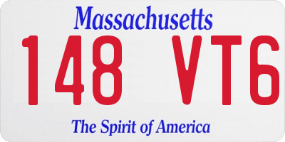 MA license plate 148VT6