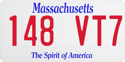 MA license plate 148VT7