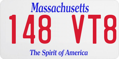 MA license plate 148VT8