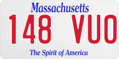 MA license plate 148VU0