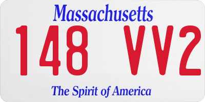 MA license plate 148VV2
