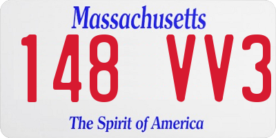 MA license plate 148VV3