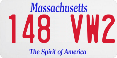 MA license plate 148VW2