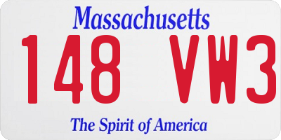 MA license plate 148VW3