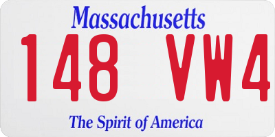 MA license plate 148VW4