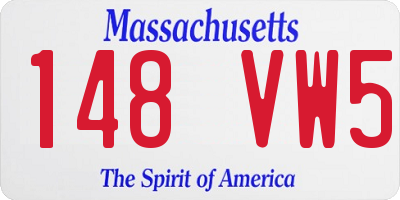 MA license plate 148VW5
