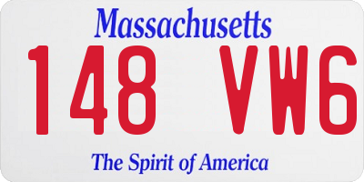 MA license plate 148VW6