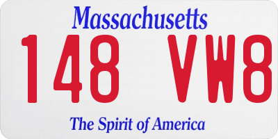 MA license plate 148VW8