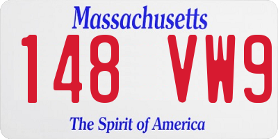 MA license plate 148VW9