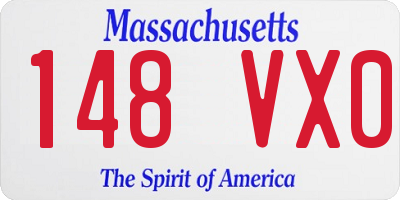 MA license plate 148VX0
