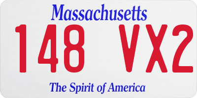MA license plate 148VX2