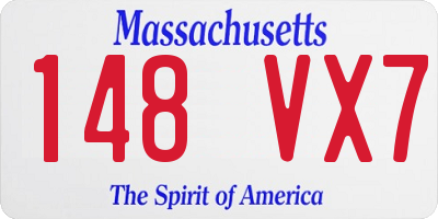 MA license plate 148VX7