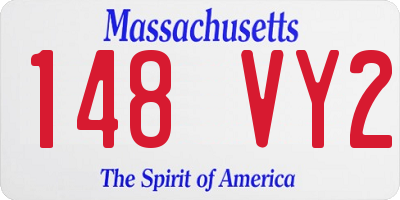 MA license plate 148VY2
