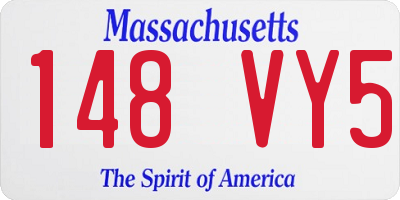 MA license plate 148VY5