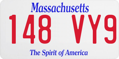 MA license plate 148VY9