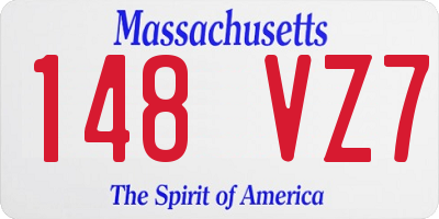 MA license plate 148VZ7