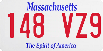 MA license plate 148VZ9