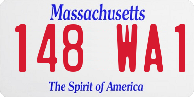 MA license plate 148WA1