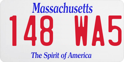 MA license plate 148WA5