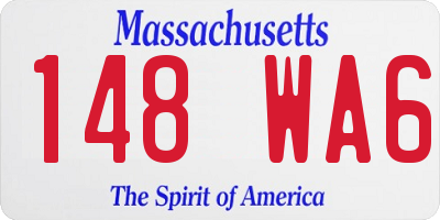 MA license plate 148WA6