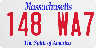 MA license plate 148WA7