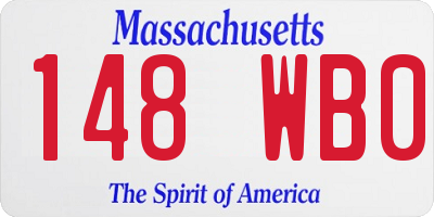 MA license plate 148WB0