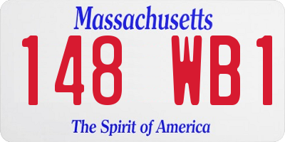 MA license plate 148WB1