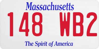 MA license plate 148WB2