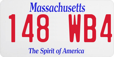 MA license plate 148WB4