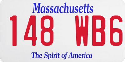 MA license plate 148WB6